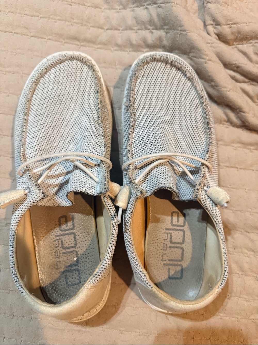 Hey Dude Women's Light Gray Slip-On Sneakers